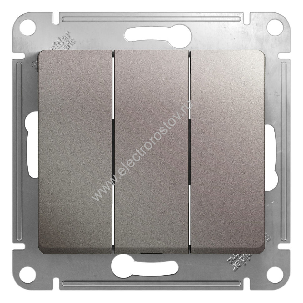 Glossa Платина Выключатель 3-клавишный Schneider Electric