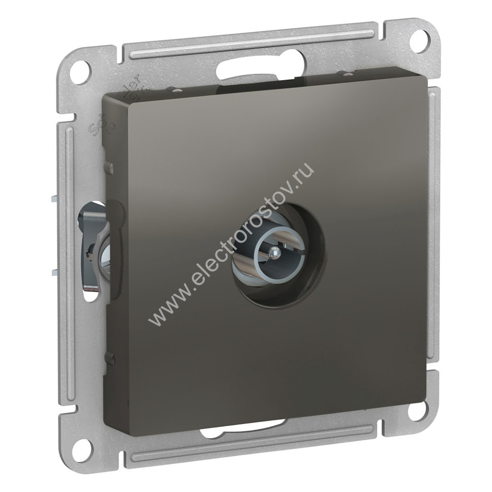 AtlasDesign Сталь Розетка антенная одиночная TV коннектор Schneider Electric