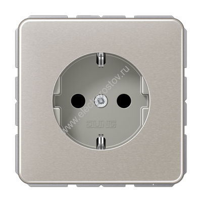 CD 500 Платина Розетка с/з безвинт. зажим JUNG
