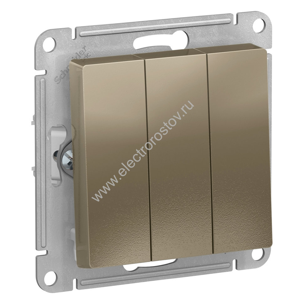 AtlasDesign Шампань Выключатель 3-клавишный Schneider Electric