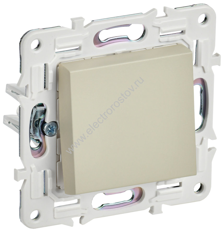 IEK SKANDY Бежевый Выключатель 1-клавишный кнопочный 10А SK-V14B