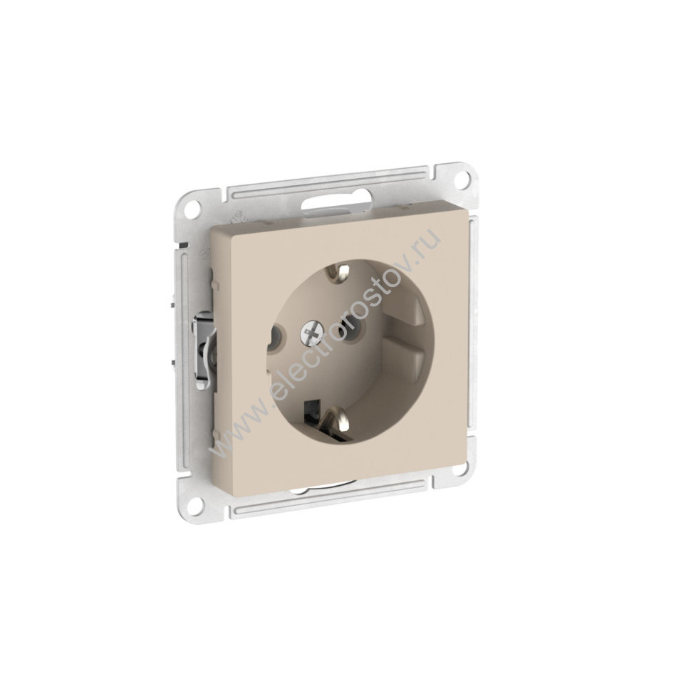AtlasDesign Песочный Розетка 1-ая с с/з с быстрозажим. клеммами Schneider Electric