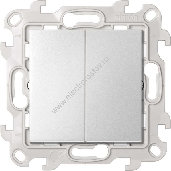 Simon 24 Алюминий Выключатель 2-клавишный Simon
