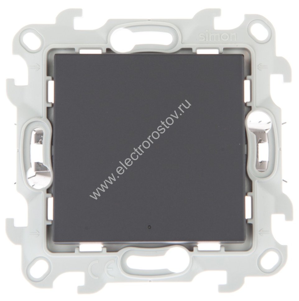 Simon 24 Графит Переключатель 1-клавишный с подсветкой Push and Go Simon