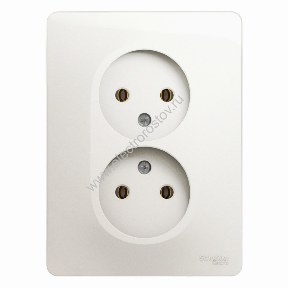 Glossa Перламутр Розетка 2-ая б/з Schneider Electric