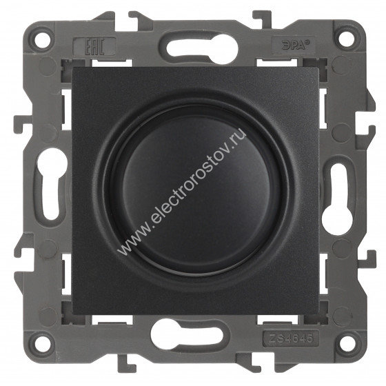 Elegance Антрацит Светорегулятор поворотно-нажимной 400ВА ЭРА