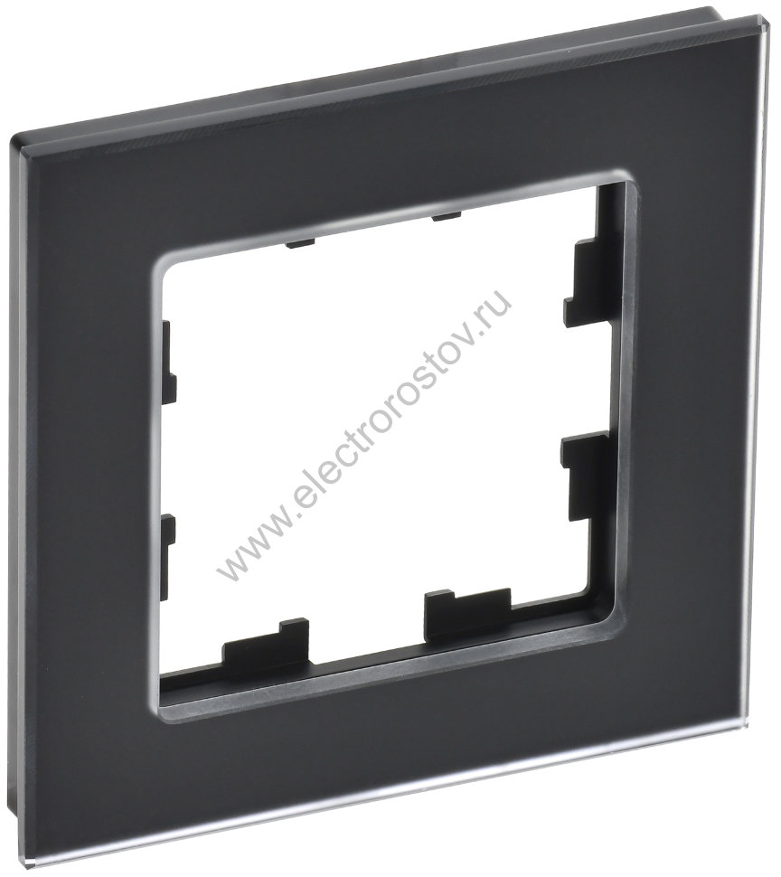 IEK BRITE DECOR Черный матовый стекло Рамка 1-м РУ-1-2-Бр