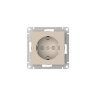 AtlasDesign Песочный Розетка 1-ая с с/з со шторками с быстрозажим. клеммами Schneider Electric