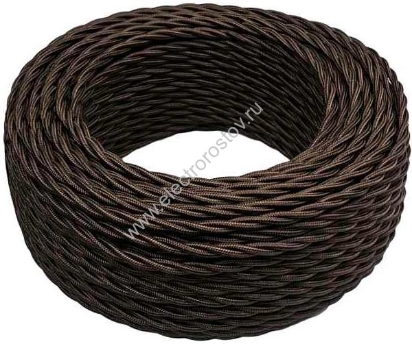 Витой провод 2*2,5, коричневый, глянец 20м