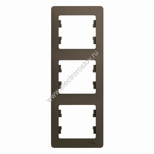 Systeme Electric Glossa Шоколад Шоколад Рамка 3-ая вертикальная