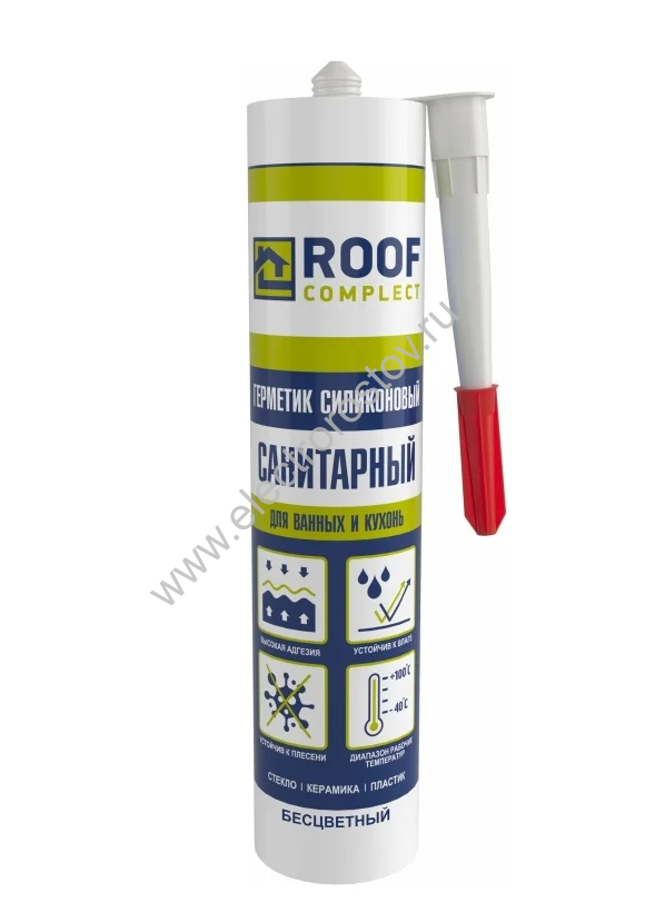 Герметик силиконовый санитарный прозрачный 260мл Руфкомплект