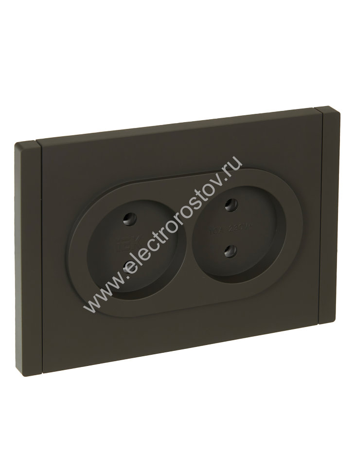 IEK FORTE&PIANO Серый Розетка 2-я б/з безвинтовое крепление 10А FP326