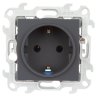 Simon 24 Графит Розетка 1-ая с заземлением Push and Go Simon