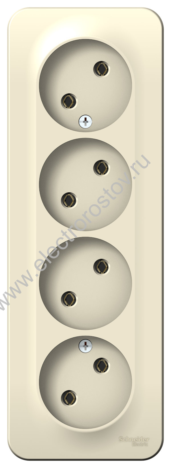 Blanca наруж Молочный Розетка 4-ая б/з без шторок 16А, 250В, изолир. пластина Schneider Electric