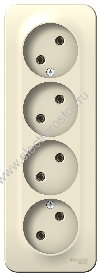 Blanca наруж Молочный Розетка 4-ая б/з без шторок 16А, 250В, изолир. пластина Schneider Electric