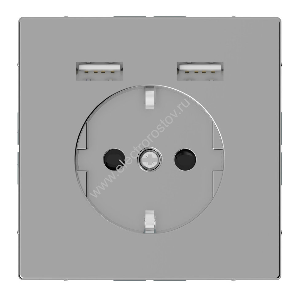 Schneider Electric Merten D-Life Нержавеющая Сталь Розетка Schuko с 2 USB c зарядным устройством 2,4