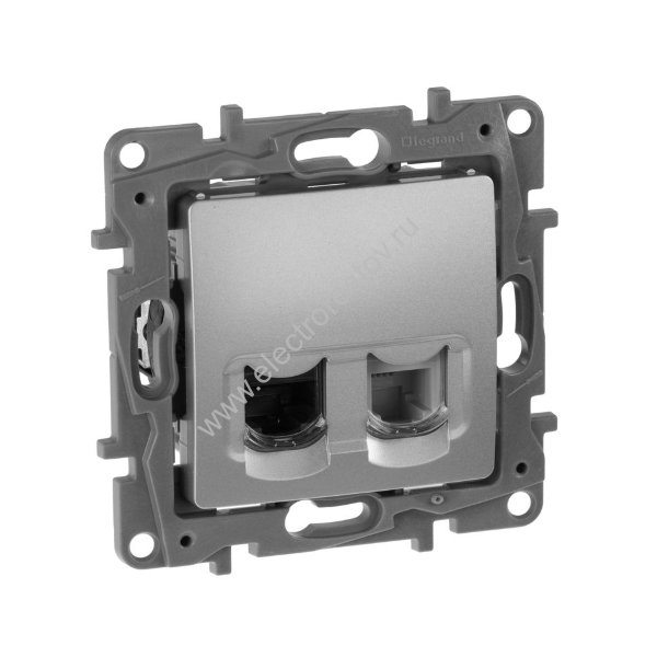 Etika Алюминий Розетка тел.+ комп. (RJ11+RJ45) 5 кат. UTP Legrand