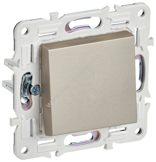 IEK SKANDY Шампань Выключатель 1-клавишный кнопочный 10А SK-V14Sh