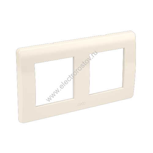 DKC Рамка на 2+2 модуля (двухместная), слоновая кость, RAL9001