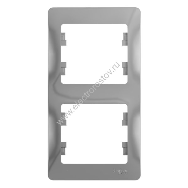 Glossa Алюминий Рамка 2-ая вертикальная Schneider Electric