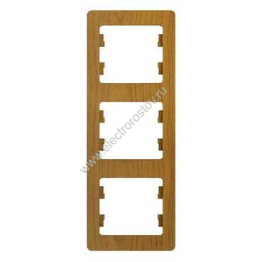 Glossa Дуб Рамка 3-ая вертикальная Schneider Electric
