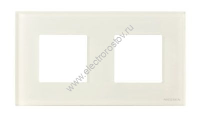 Zenit Стекло белое Рамка 2-я 2+2 мод ABB
