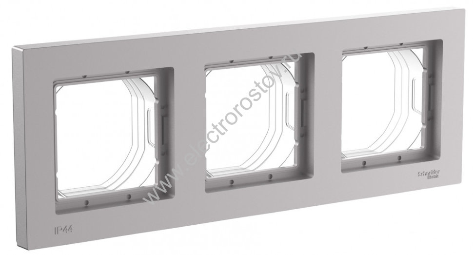 AtlasDesign Aqua Алюминий Рамка 3-ая IP44 Schneider Electric