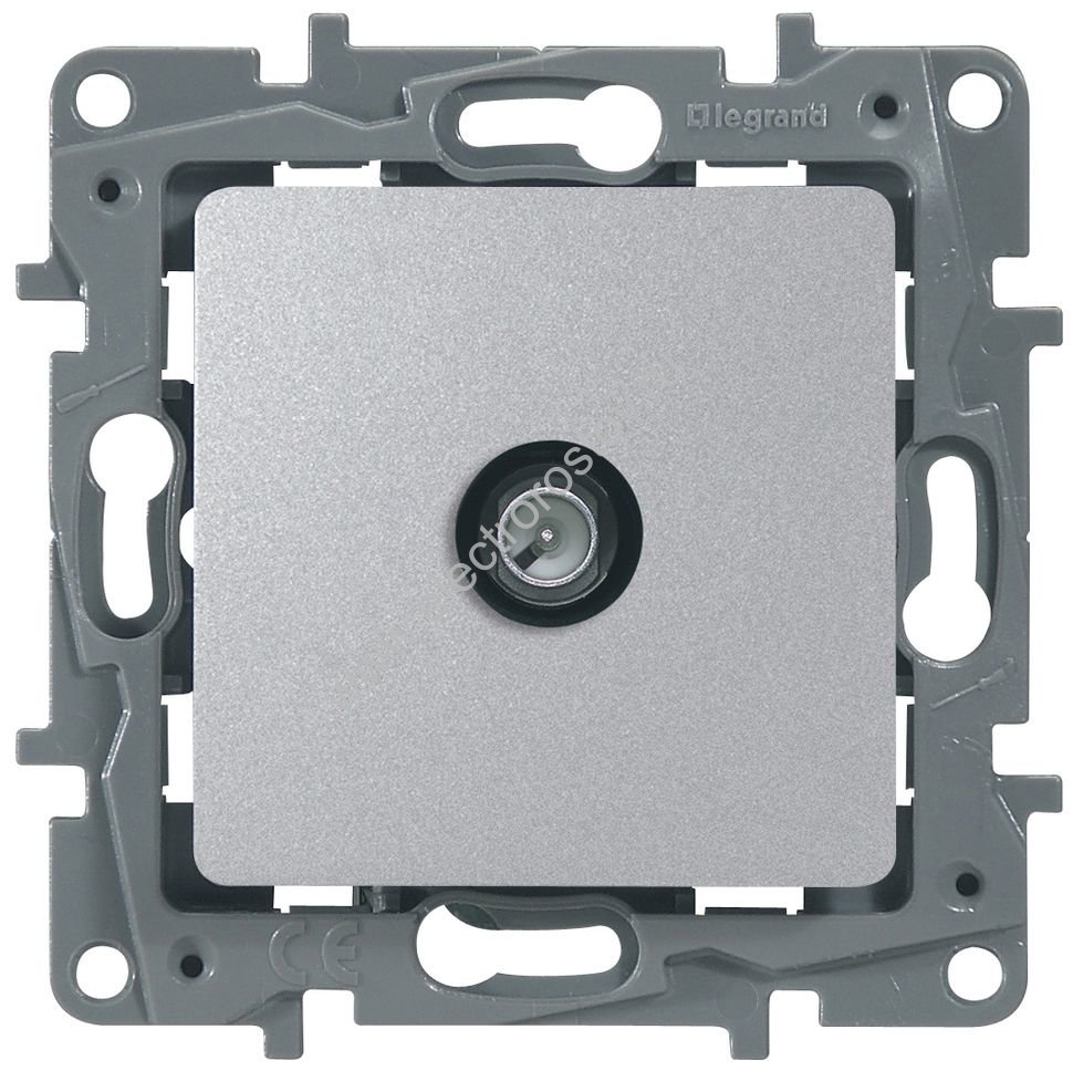 Etika Алюминий Розетка TV проходная, 15дБ Legrand