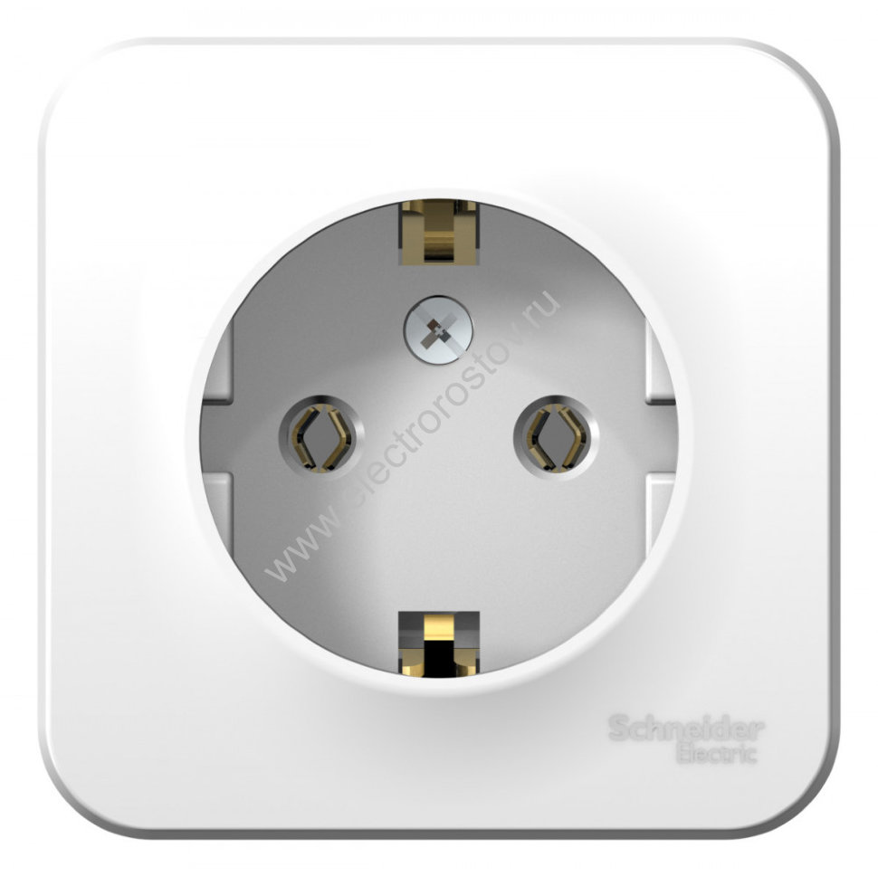 Blanca наруж Белый Розетка с/з без шторок 16А, 250В, изолир. пластина Schneider Electric