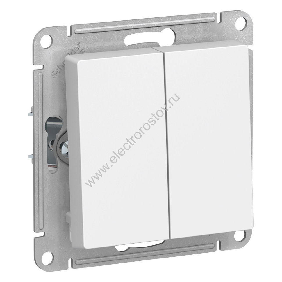AtlasDesign Бел Выключатель с самовозвратом двойной Schneider Electric
