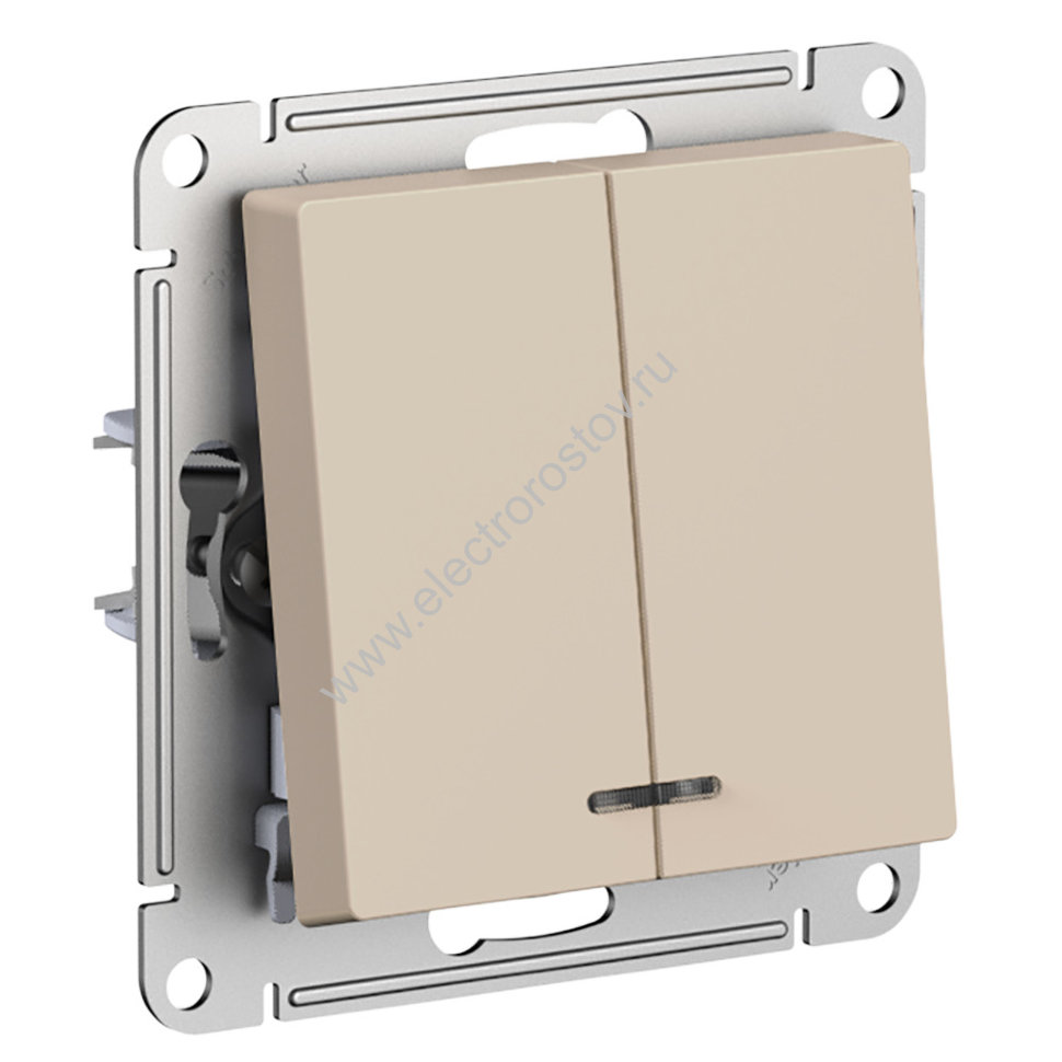 AtlasDesign Песочный Выключатель 2-клавишный с подсветкой Schneider Electric