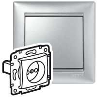 Valena Алюминий Розетка 1-ая без заземления Legrand