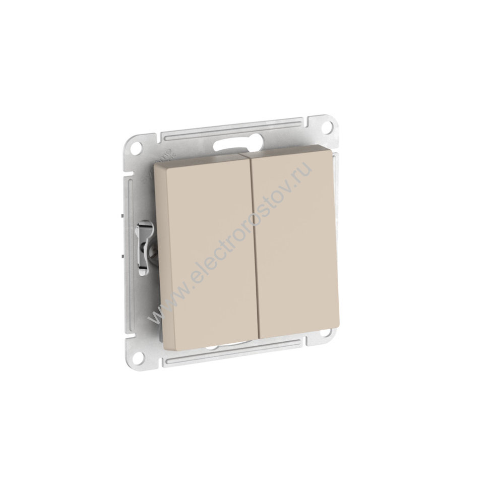 AtlasDesign Песочный Выключатель 2-клавишный с быстрозажим. клеммами Schneider Electric