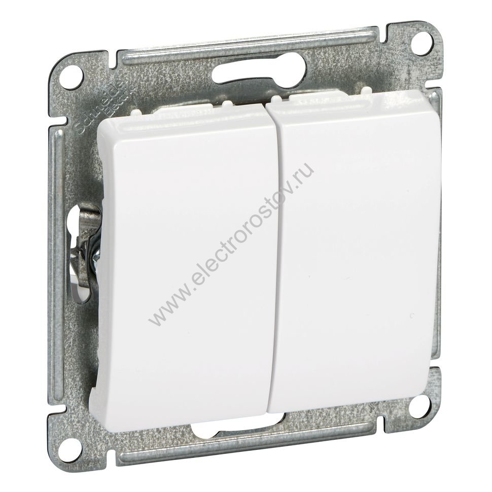 Glossa Белый Выключатель 2-клавишный Schneider Electric
