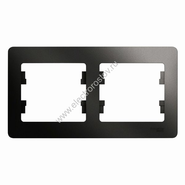 Glossa Антрацит Рамка 2-ая горизонтальная Schneider Electric