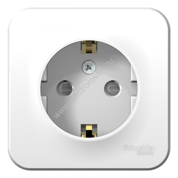 Blanca наруж Белый Розетка с/з со шторками 16А, 250В, изолир. пластина Schneider Electric