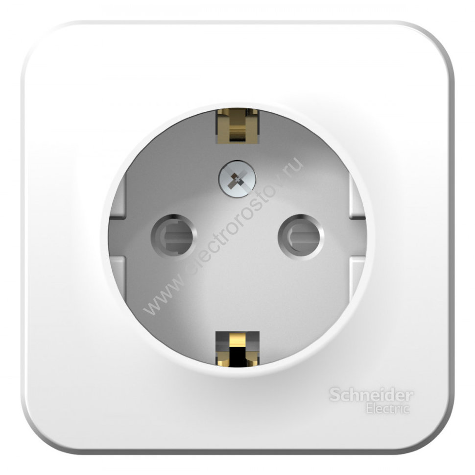 Blanca наруж Белый Розетка с/з со шторками 16А, 250В, изолир. пластина Schneider Electric