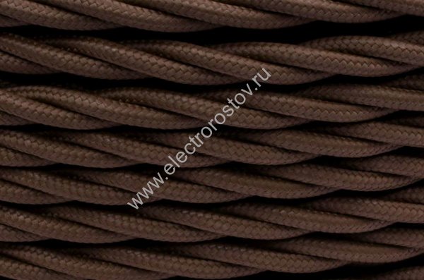 Витой провод 2*2,5, коричневый, матовый 10м