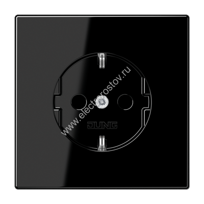 LS 990 Черный глянцевый Розетка с/з безвинт. зажим JUNG