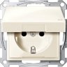 Schneider Electric Merten SM Беж глянец Розетка с/з с защитными шторками с крышкой,с упл.кольц, IP44