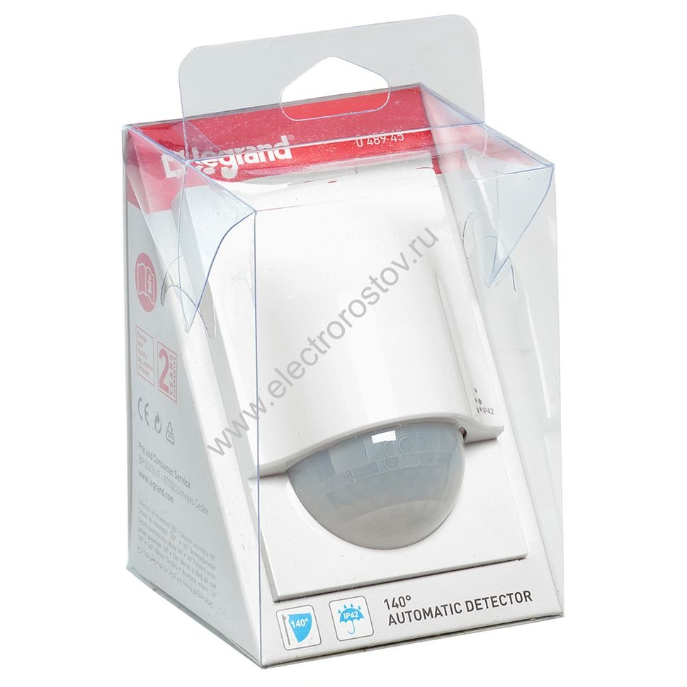 Датчик движения ИК настенный 140° IP42 Legrand